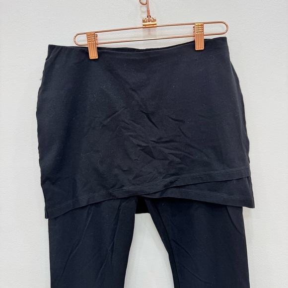 CAbi Black Ruched Mock wrap Skirt Leggings Combo Pickleball activewear Sz Small - Picture 3 of 5